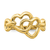 14K Double Cut-out Heart Ring-K4570