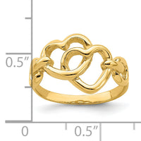 14K Double Cut-out Heart Ring-K4570