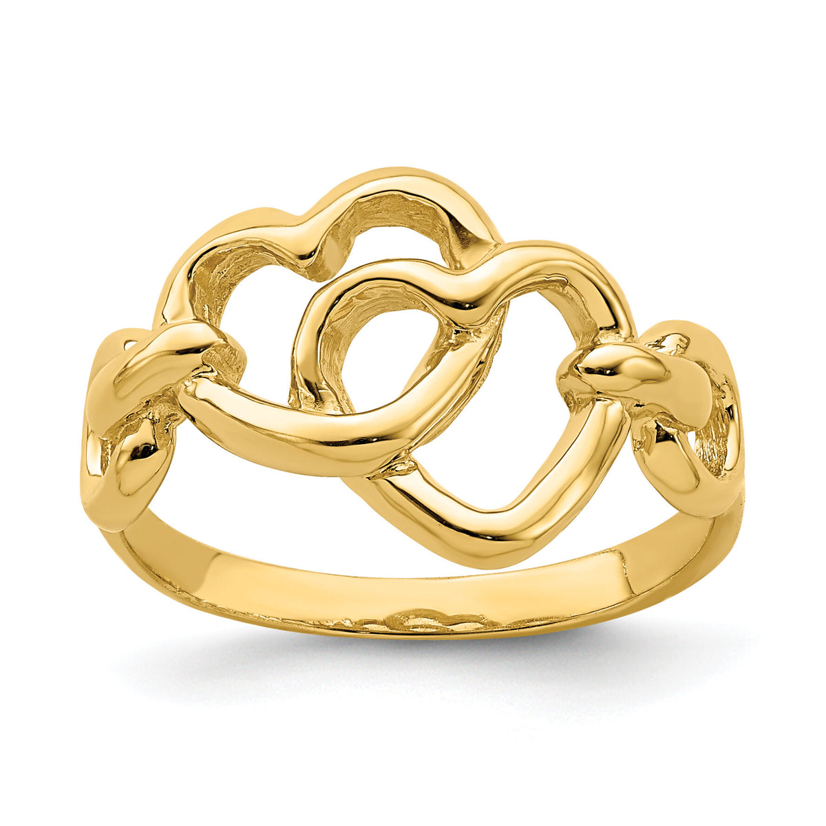 14K Double Cut-out Heart Ring-K4570