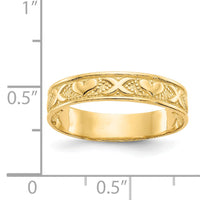 14K Polished X and Hearts Ring-K4578