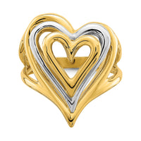 14K Two-tone Triple Stacked Heart Ring-K4579