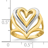 14K Two-tone Triple Stacked Heart Ring-K4579