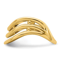 14K Triple Wave Fashion Thumb Ring-K4593