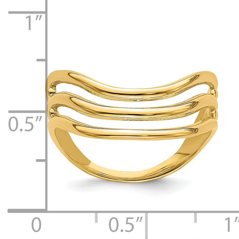 14K Triple Wave Fashion Thumb Ring-K4593