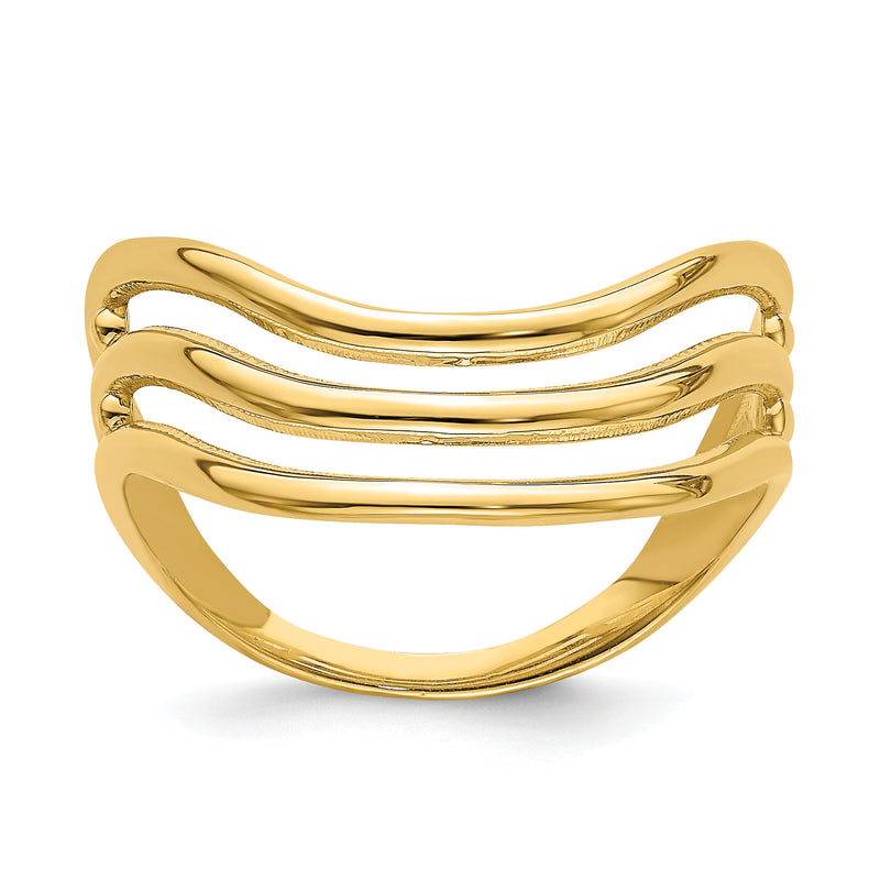 14K Triple Wave Fashion Thumb Ring-K4593