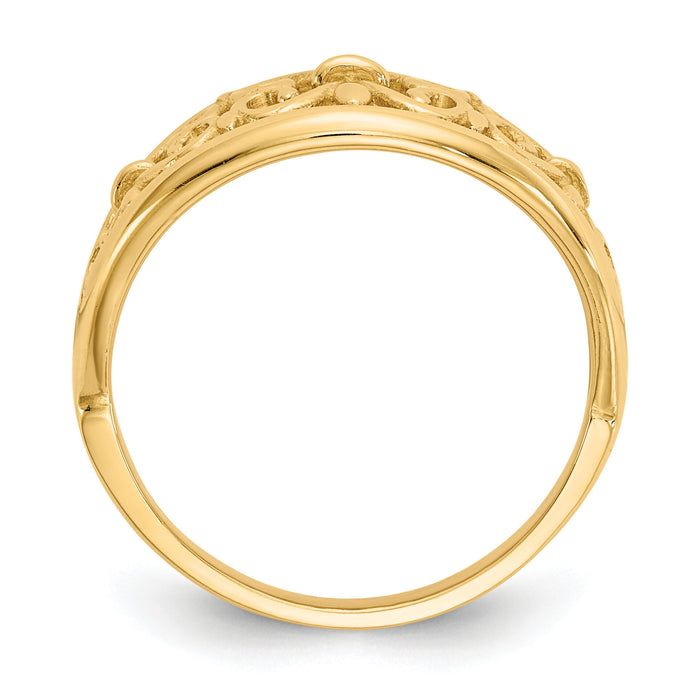 14K Fleur-De-Lis Tapered Ring-K4606