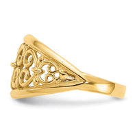 14K Fleur-De-Lis Tapered Ring-K4606
