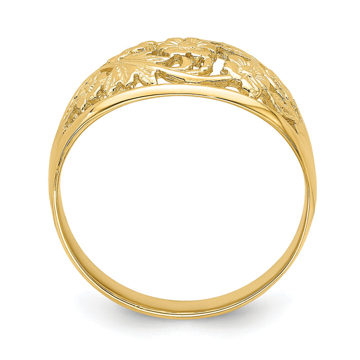14K Floral Dome Ring-K4607