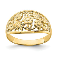 14K Floral Dome Ring-K4607