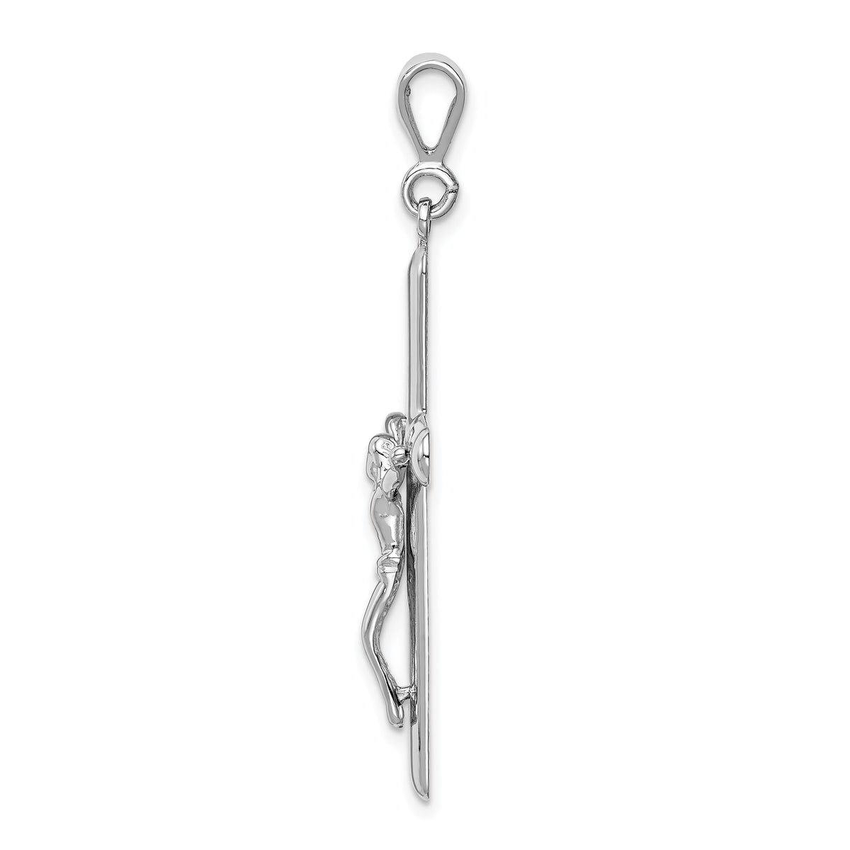 14k White Gold Crucifix Pendant-K461