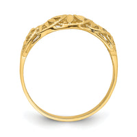14K Diamond-cut Cut-Out Vine and Leaf Design Dome Ring-K4610