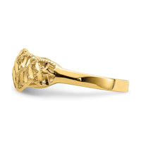 14K Diamond-cut Cut-Out Vine and Leaf Design Dome Ring-K4610