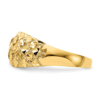 14K Diamond-cut Mini Diamond Pattern Dome Ring-K4612
