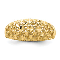 14K Diamond-cut Mini Diamond Pattern Dome Ring-K4612