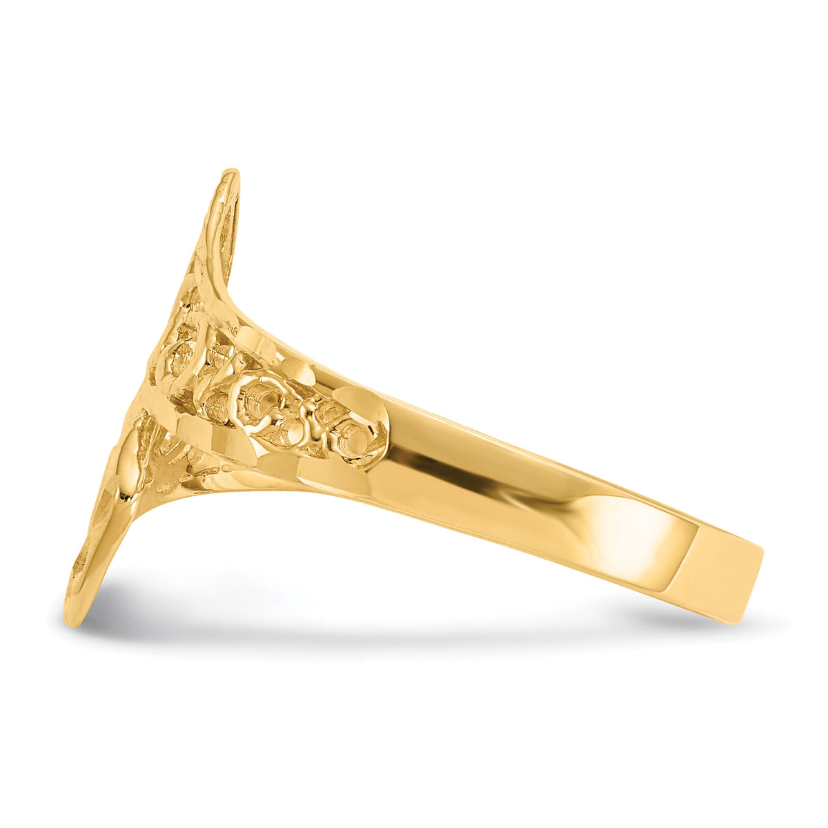 14K By-pass Lace Diamond-cut Ring-K4617