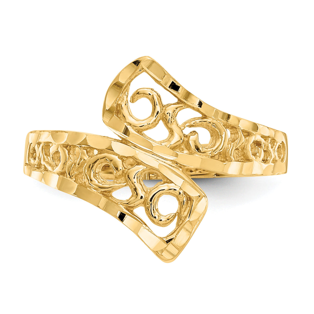 14K By-pass Lace Diamond-cut Ring-K4617