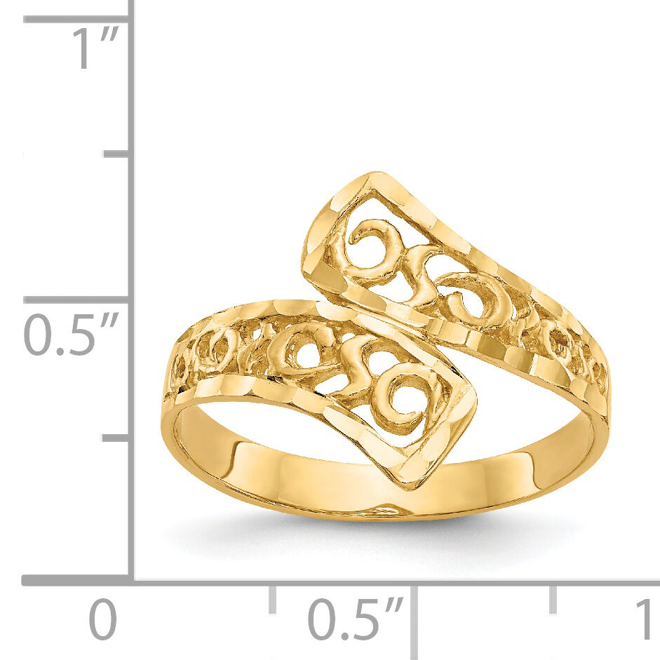 14K By-pass Lace Diamond-cut Ring-K4617