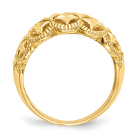 14K Diamond-cut Scalloped Edge Pattern Dome Ring-K4620