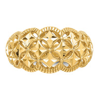 14K Diamond-cut Scalloped Edge Pattern Dome Ring-K4620