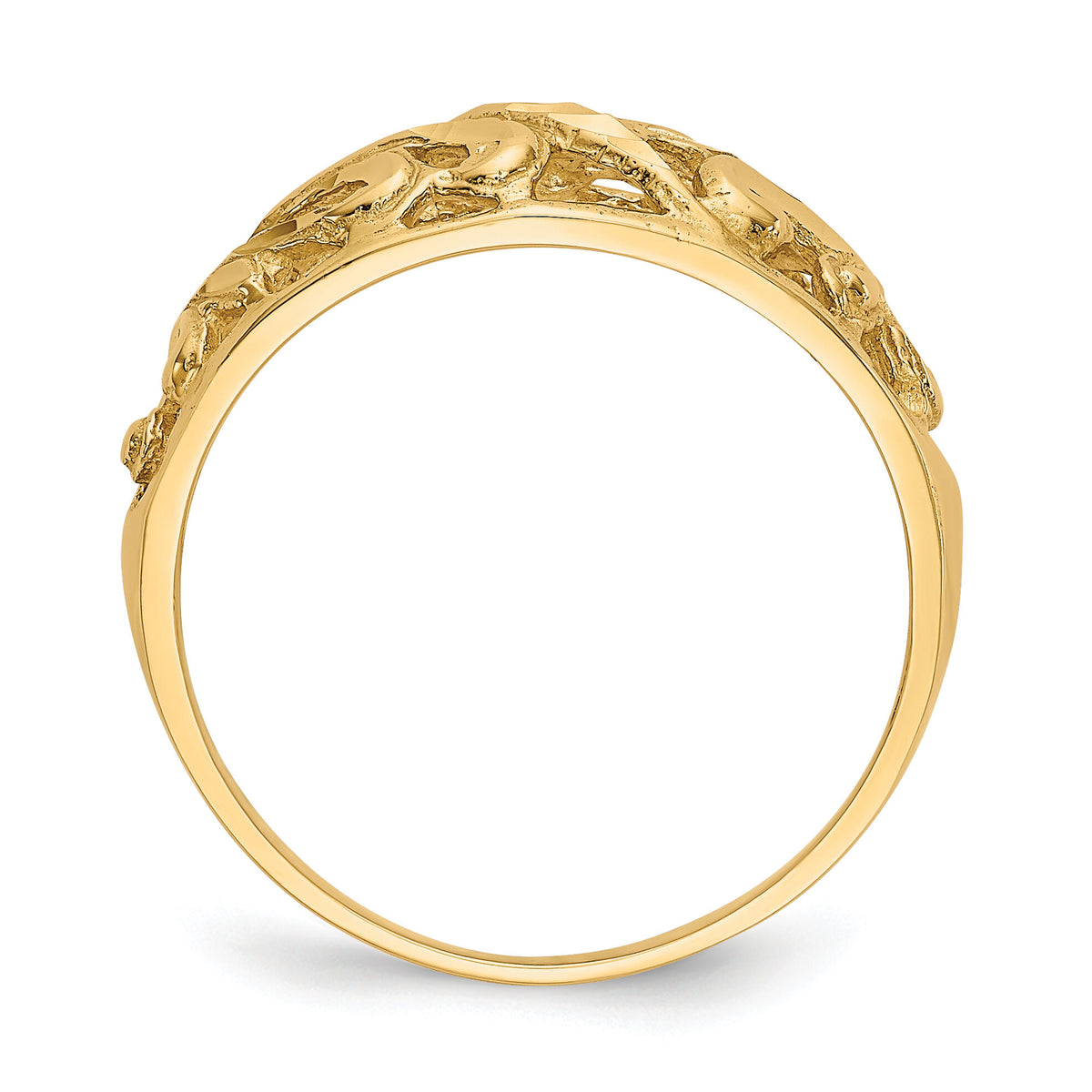 14K Paisley Diamond-cut Design Dome Ring-K4624