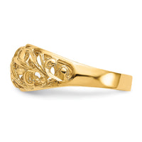 14K Paisley Diamond-cut Design Dome Ring-K4624