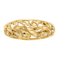 14K Paisley Diamond-cut Design Dome Ring-K4624