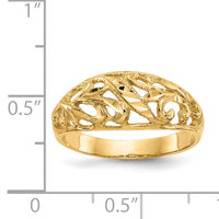 14K Paisley Diamond-cut Design Dome Ring-K4624