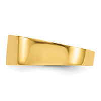 14K 3-6mm Flat-top Tapered Cigar Band Ring-K4629