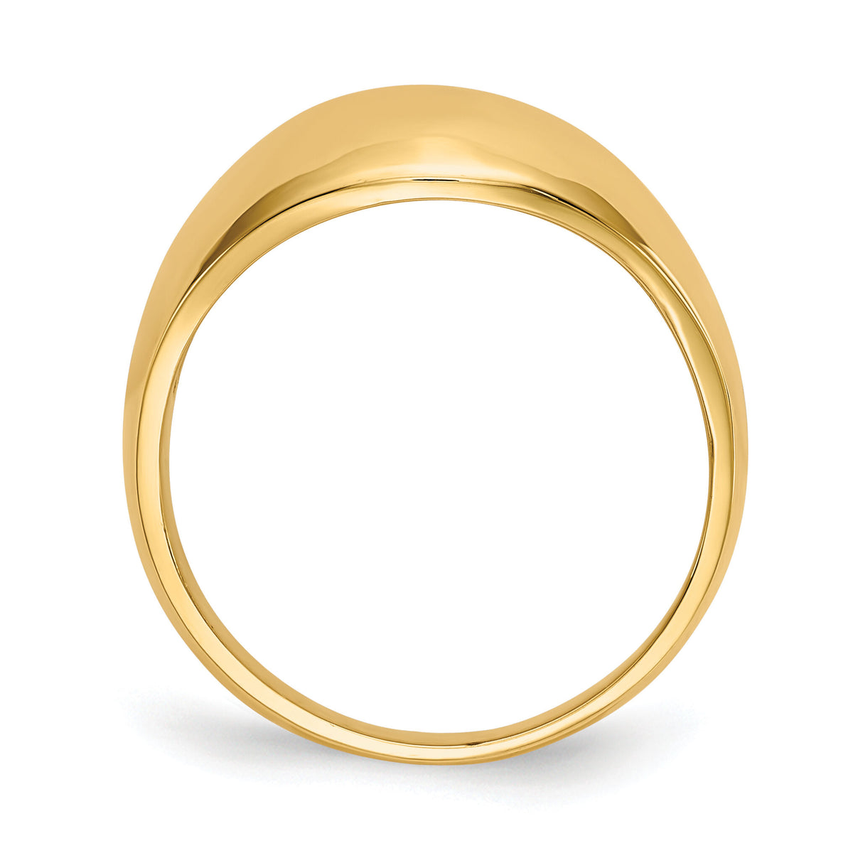 14K 10mm Domed-top Tapered Cigar Band Ring-K4630