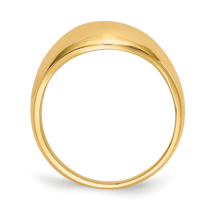 14K 10mm Domed-top Tapered Cigar Band Ring-K4630