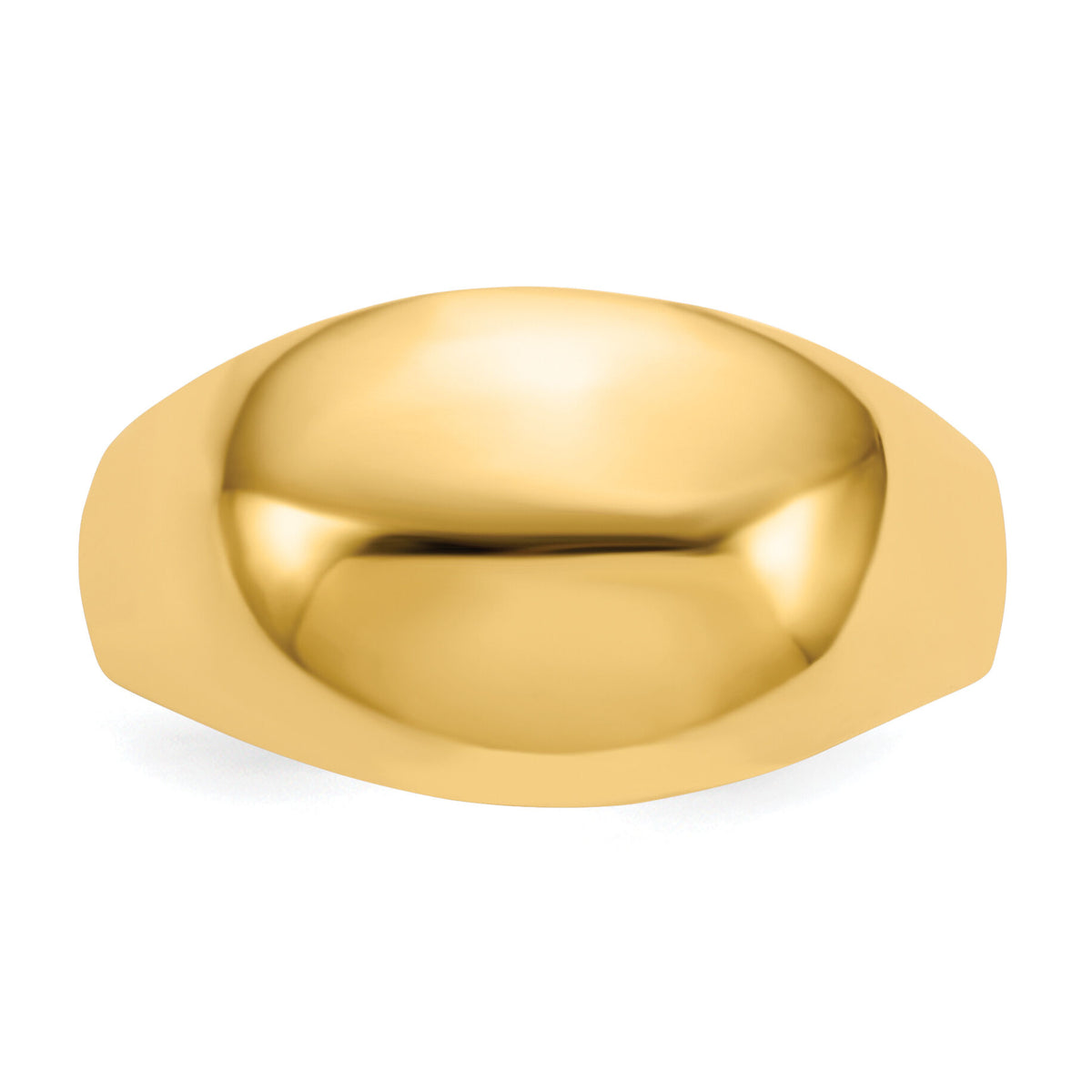 14K 10mm Domed-top Tapered Cigar Band Ring-K4630