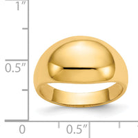 14K 10mm Domed-top Tapered Cigar Band Ring-K4630