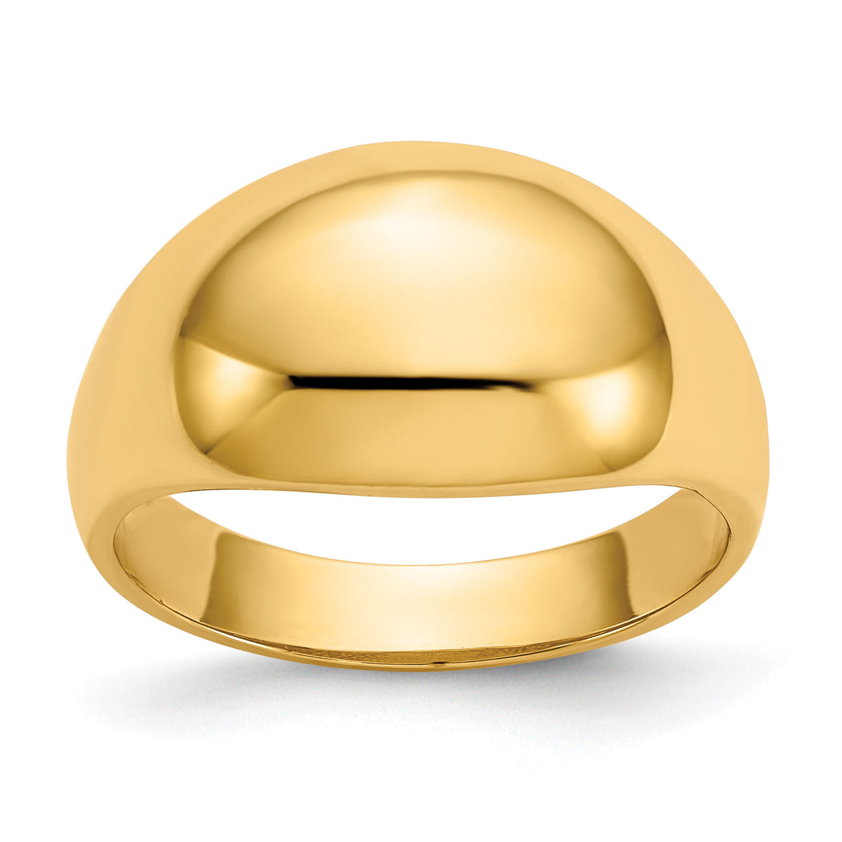 14K 10mm Domed-top Tapered Cigar Band Ring-K4630