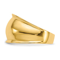 14K Ridge-edged Dome Ring-K4631