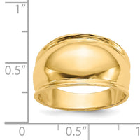 14K Ridge-edged Dome Ring-K4631