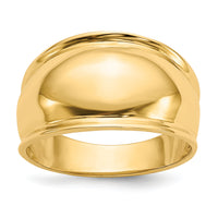 14K Ridge-edged Dome Ring-K4631