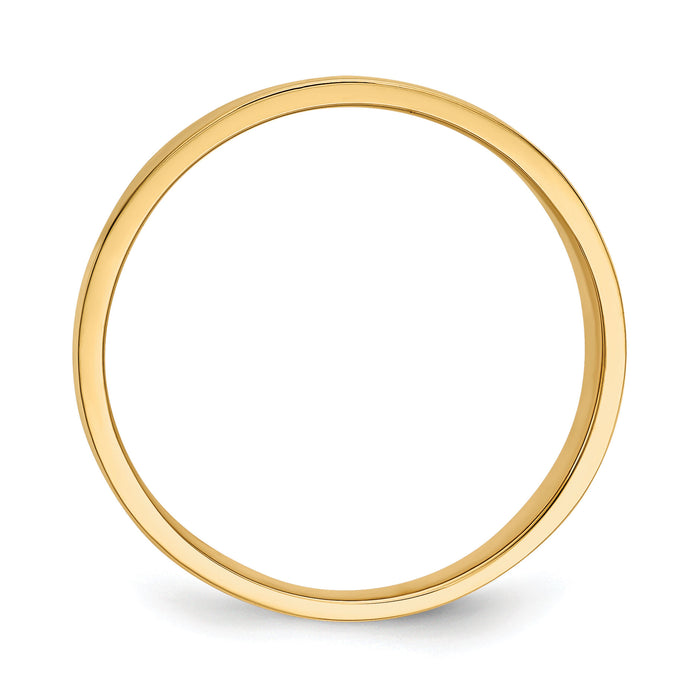 14K 15mm Flat-top Tapered Cigar Band Ring-K4632