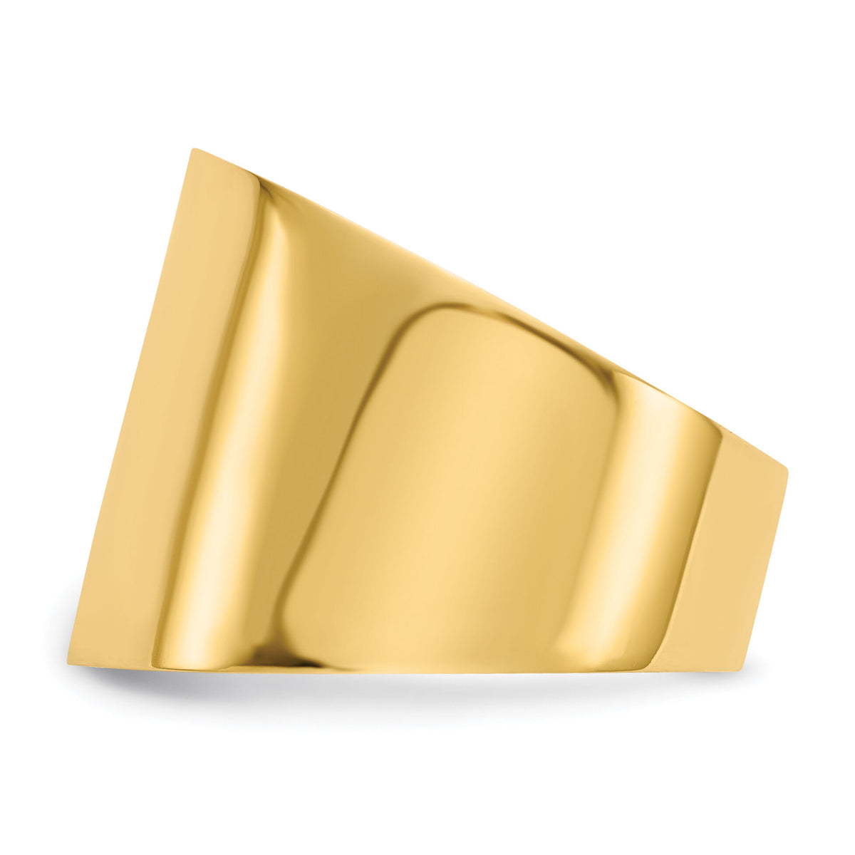 14K 15mm Flat-top Tapered Cigar Band Ring-K4632