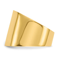 14K 15mm Flat-top Tapered Cigar Band Ring-K4632