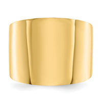 14K 15mm Flat-top Tapered Cigar Band Ring-K4632