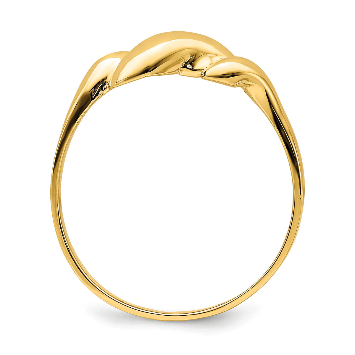 14K Curl-top Dome Ring-K4633