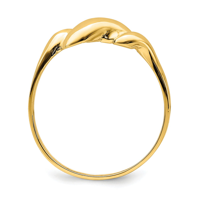 14K Curl-top Dome Ring-K4633