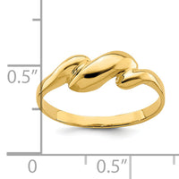 14K Curl-top Dome Ring-K4633