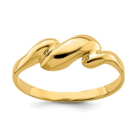 14K Curl-top Dome Ring-K4633