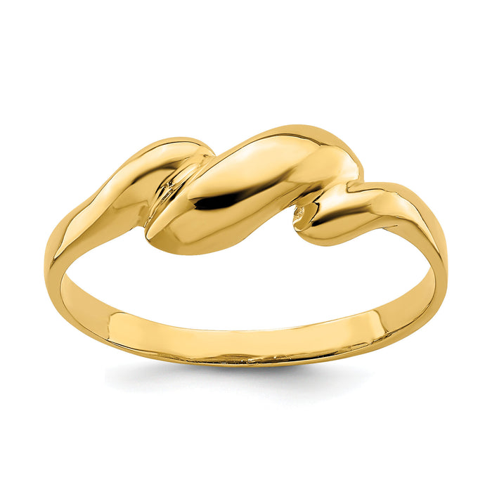 14K Curl-top Dome Ring-K4633