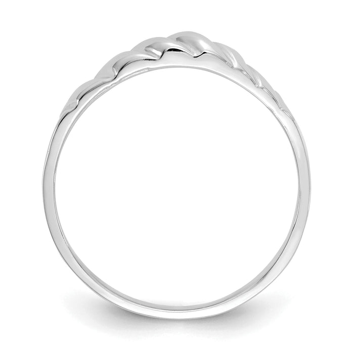 14K White Gold Polished Valley Dome Ring-K4634W
