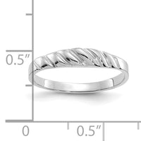 14K White Gold Polished Valley Dome Ring-K4634W