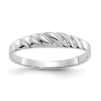 14K White Gold Polished Valley Dome Ring-K4634W