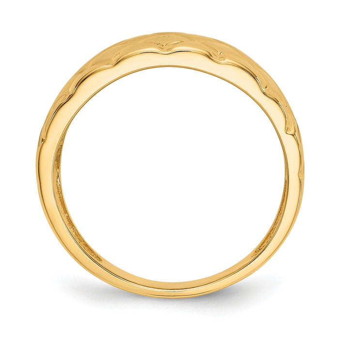 14K Marquise Pattern Dome Ring-K4643