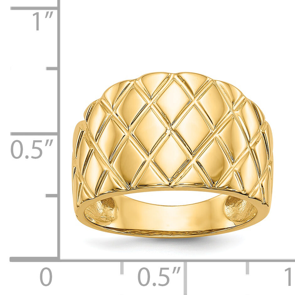 14K Marquise Pattern Dome Ring-K4643